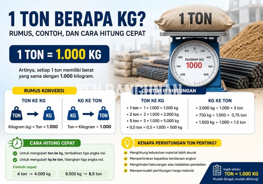 1 Ton Berapa Kg? Rumus, Contoh, dan Cara Hitung Cepat