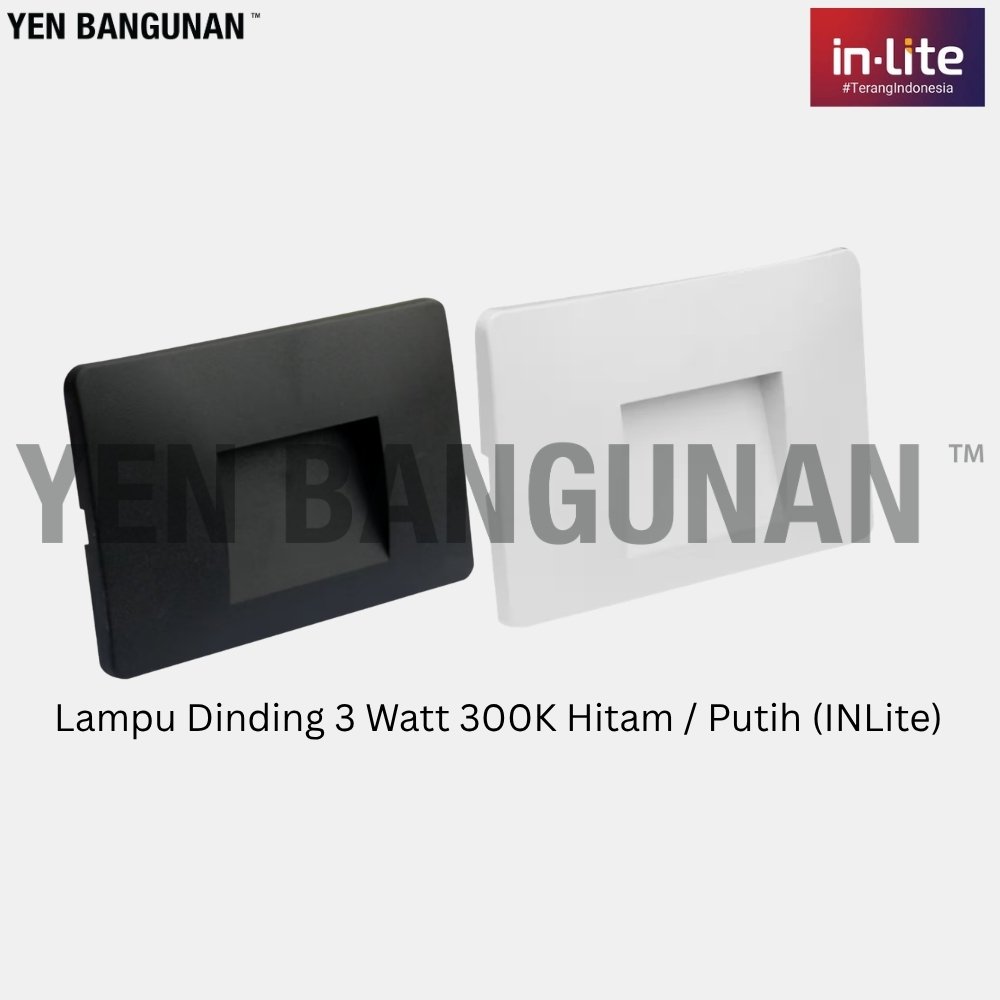 Lampu Dinding 3 Watt 300K Hitam / Putih (INLite)