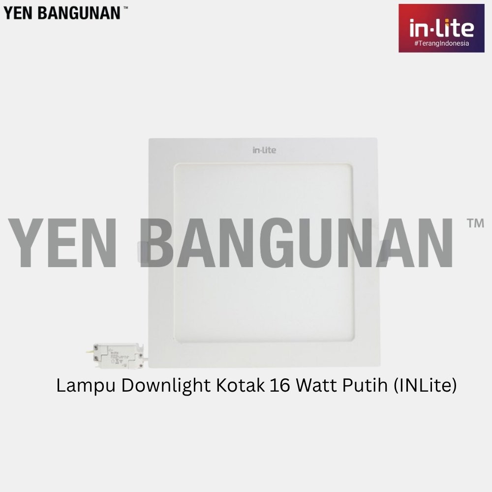 Lampu Downlight Kotak 16 Watt Putih (INLite)