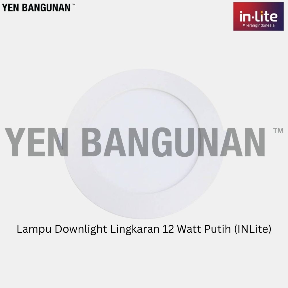 Lampu Downlight Lingkaran 12 Watt Putih (INLite)