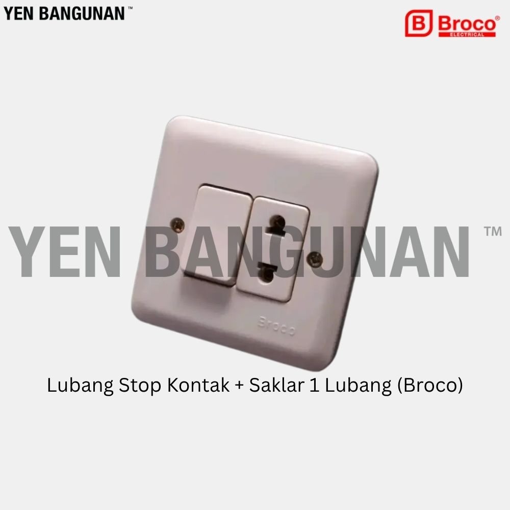 Lubang Stop Kontak + Saklar 1 Lubang (Broco)