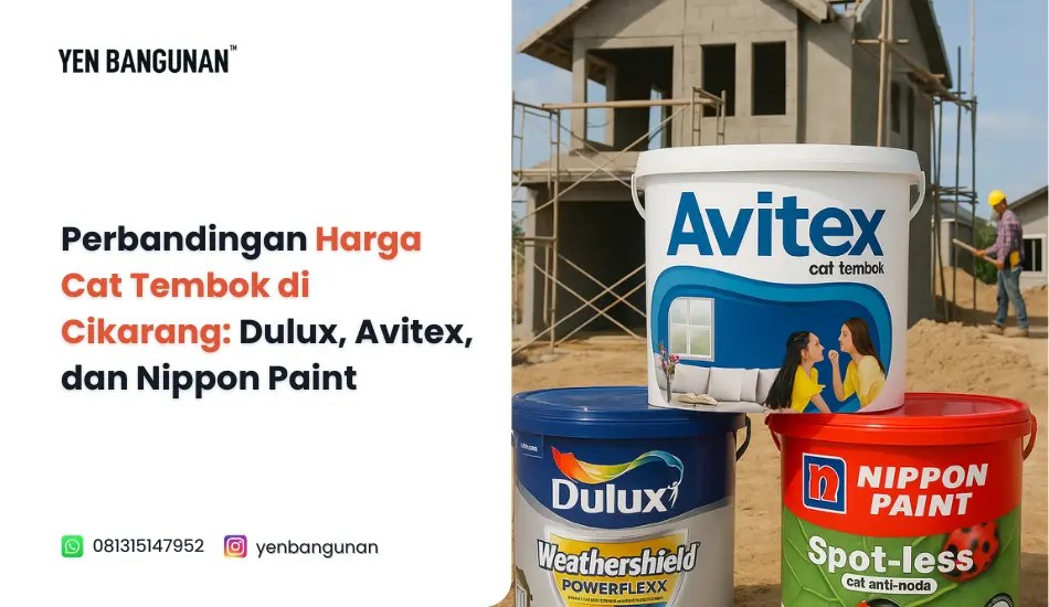 Perbandingan Harga Cat Tembok di Cikarang Dulux, Avitex, dan Nippon Paint
